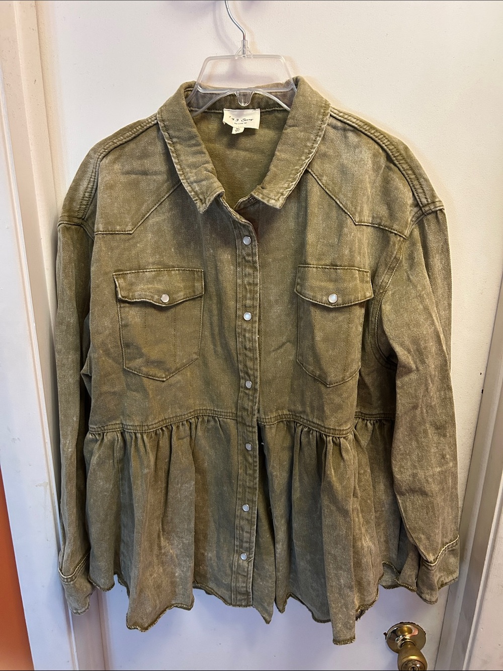 1.4.3. Story by Line Up Washed Olive Jean Jacket
